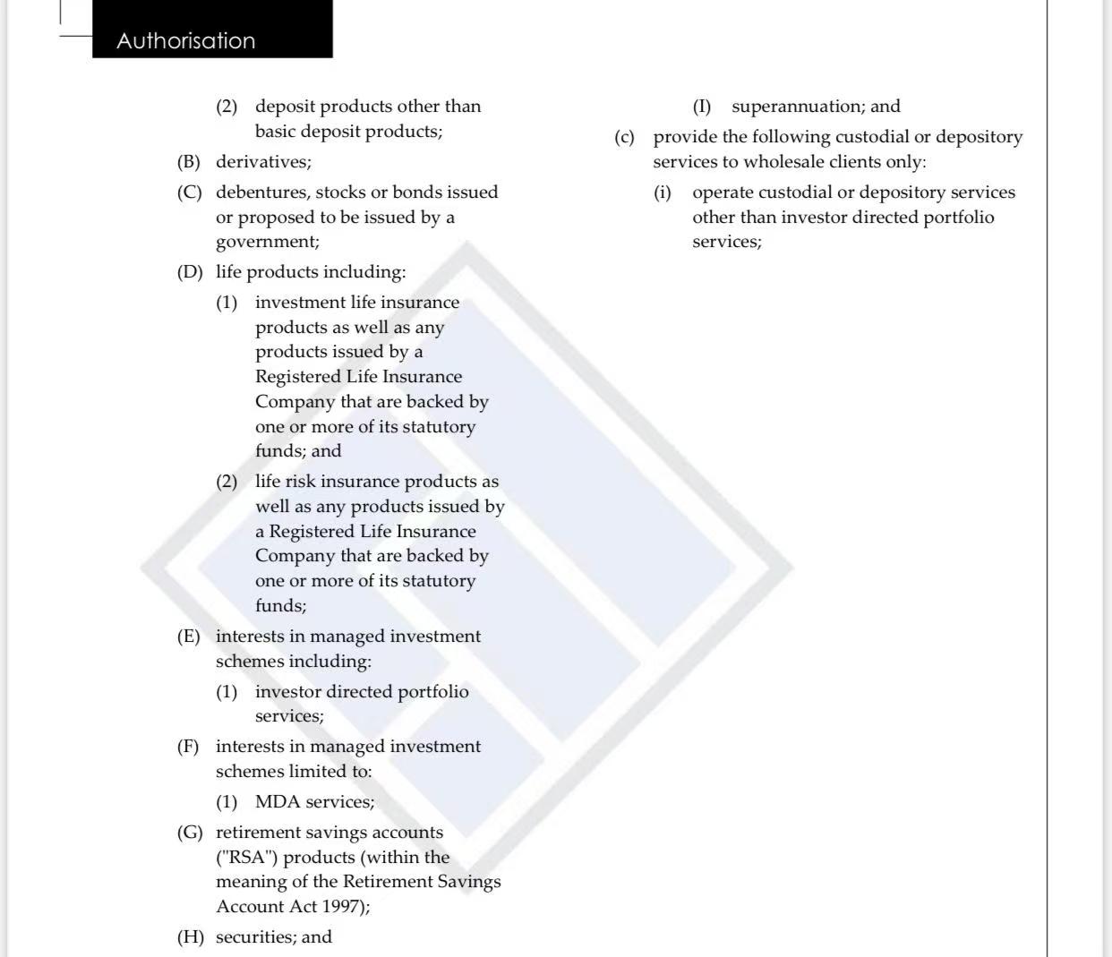 出售澳洲AFSL牌照（含：MDA | 零售客户的 | 还有证券和衍生工具）